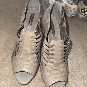 Banana Republic Grey Leather Heels. See Description
